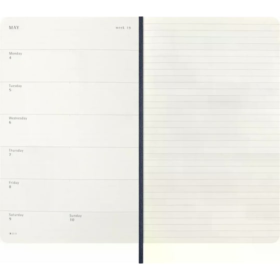 Ημερολόγιο Εβδομαδιαίο Moleskine 2026 12Μ Large Saphire Blue Soft image 3