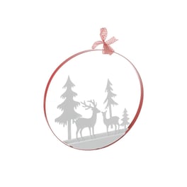 Διακοσμητικό Heaven Sends Cut Out White Deer Scene in Red Hoop