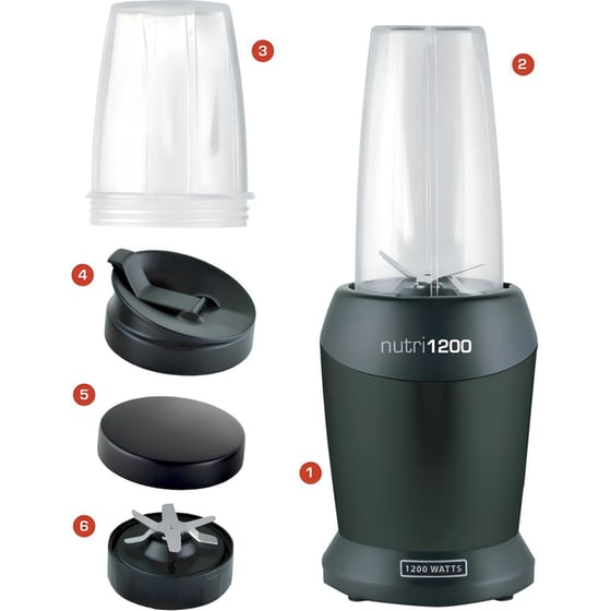 Μπλέντερ HOMVERO NUTRI 1200 TS-15721N 1 L 1200W 8 Σε 1 Μαύρο image 4