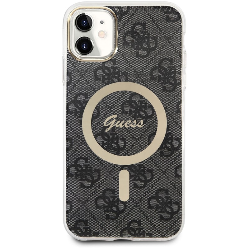 Guess “4g Logo Collection” Magsafe Hard Case Θήκη Προστασίας Από Σκληρό Πλαστικό – Iphone 11 (μαύρο – Guhmn61h4stk)