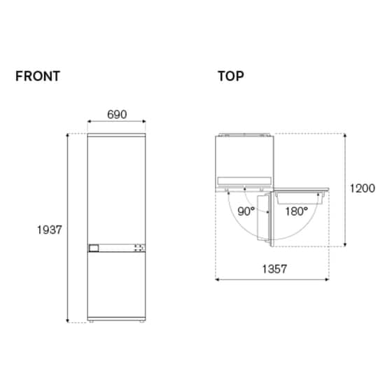 BERTAZZONI REF704BBNPTC Total No Frost 341 Lt Εντοιχιζόμενος Ψυγειοκαταψύκτης image 4