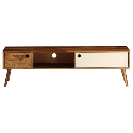 Έπιπλο Τηλεόρασης VidaXL Ξύλινο 140x30x40cm - Kαφέ/Λευκό image 2