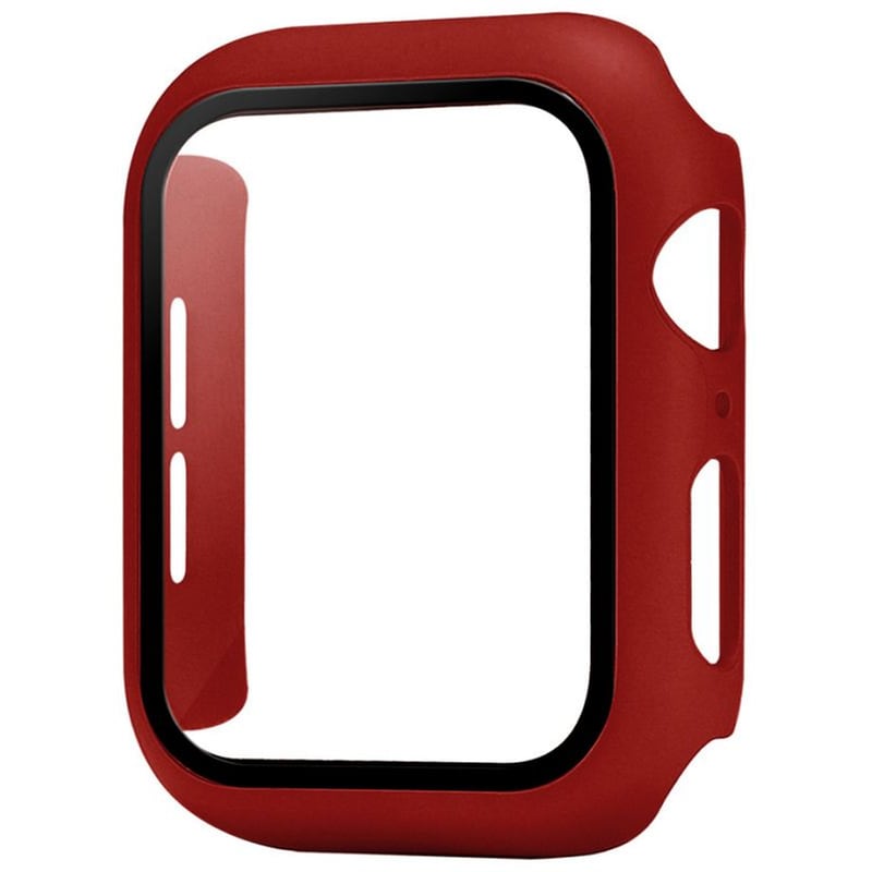 Θήκη Sonique Προστασία PC + Tempered Glass για Apple Watch 44mm - Κόκκινο