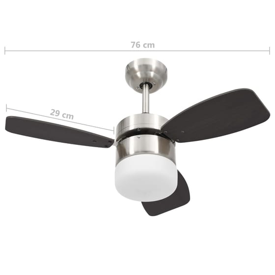 vidaXL 39W 76cm με Φως και Τηλεχειριστήριο Ανεμιστήρας Οροφής image 7