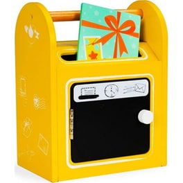 Ξύλινο Παιδικό Ecotoys  2623 Γραμματοκιβώτιο Με Μαυροπίνακα, Κιμωλίες & Καρτ Ποστάλ - 18.5x12x24 cm