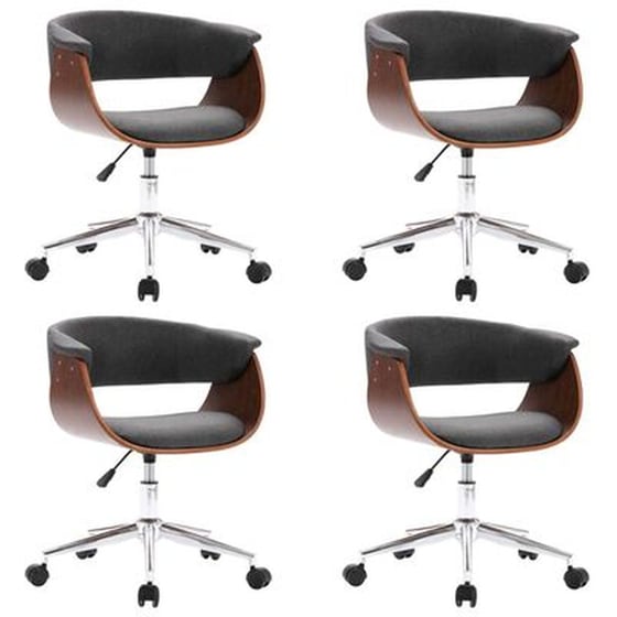 Καρέκλες Τραπεζαρίας Vidaxl  Περιστρεφόμενες Υφασμάτινες 4 Τμχ - Γκρι image 0