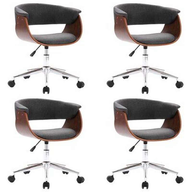 VIDAXL Καρέκλες Τραπεζαρίας Vidaxl Περιστρεφόμενες Υφασμάτινες 4 Τμχ - Γκρι