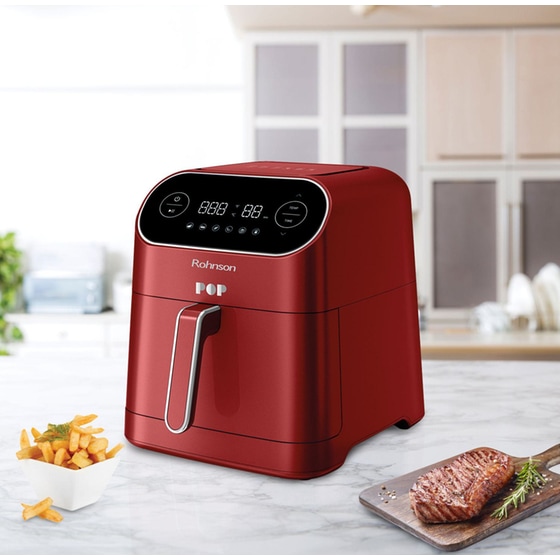 ROHNSON R-2859R Pop με Αποσπώμενο Κάδο 1800 W 7 L Κόκκινο Φριτέζα Αέρος image 6