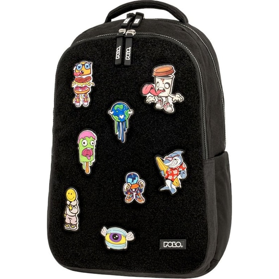 Σχολική Τσάντα Πλάτης Polo Patchies Black image 0