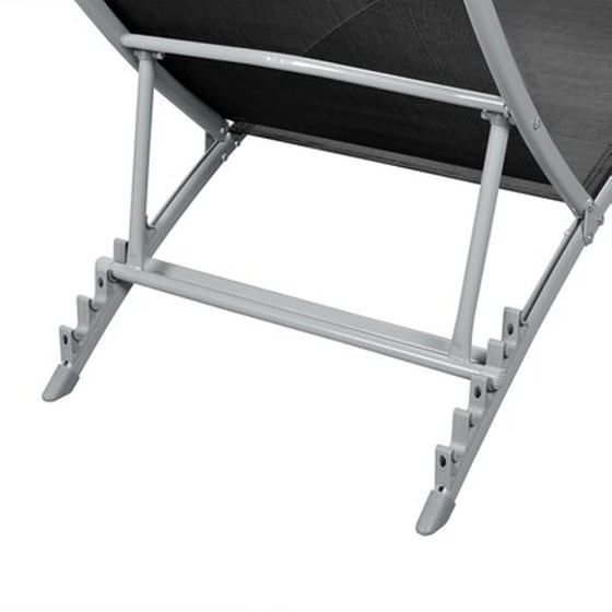 Ξαπλώστρα Παραλίας VidaXL από Ατσάλι  & Textilene 142-162x55x73-102 cm - Μαύρο image 3