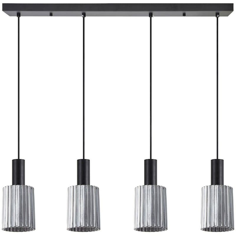 HOMELIGHTING Φωτιστικό Οροφής Πολύφωτο Homelighting 77-8489 Γυάλινο/Μεταλλικό - Μαύρο/Γκρι