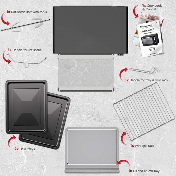 TURBOTRONIC TT-DEV45 45 Lt Μαύρο Ηλεκτρικό Φουρνάκι image 7