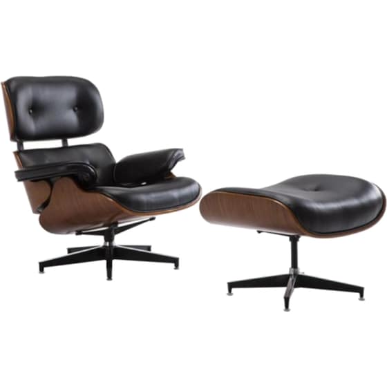 Πολυθρόνα Relax με Σκαμπό 24Mall c530916 Σαλονιού και Καθιστικού PU - Μαύρη image 0