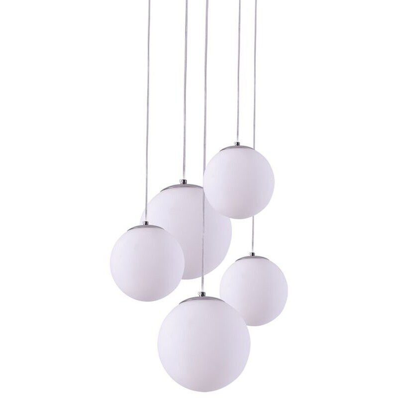 Φωτιστικό Οροφής Πολύφωτο Homelighting Alessia 77-3715 Γυάλινο/Μεταλλικό - Λευκό/Ασημί