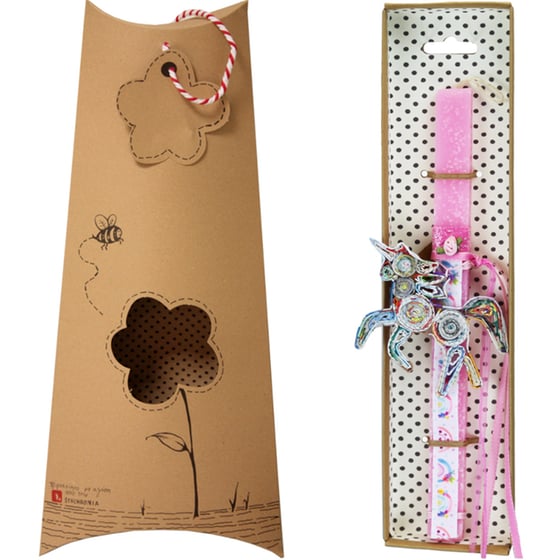 Λαμπάδα SYNCHRONIA Μονόκερος Ροζ image 0