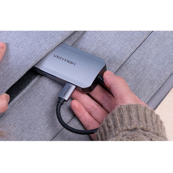 Vention USB-C Docking Station με PD - Γκρι image 2