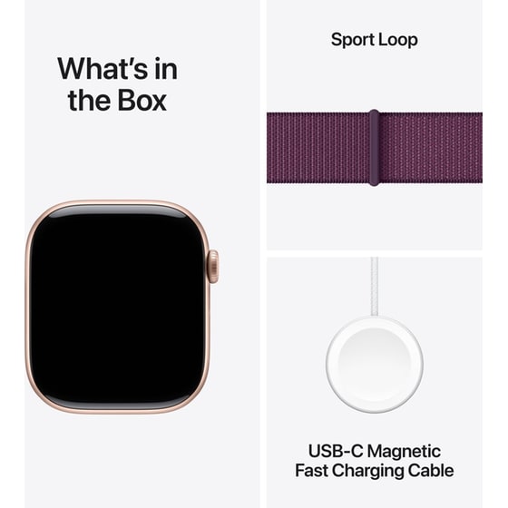 Apple Watch Series 10 GPS + Cellular 42mm Rose Gold Aluminum Case with Plum Sport Loop image 7