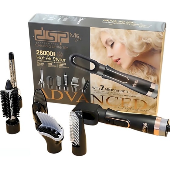 Ηλεκτρική Βούρτσα Dsp Professional 50172 Multistyler 6 Σε 1 800 W Μαύρο image 9