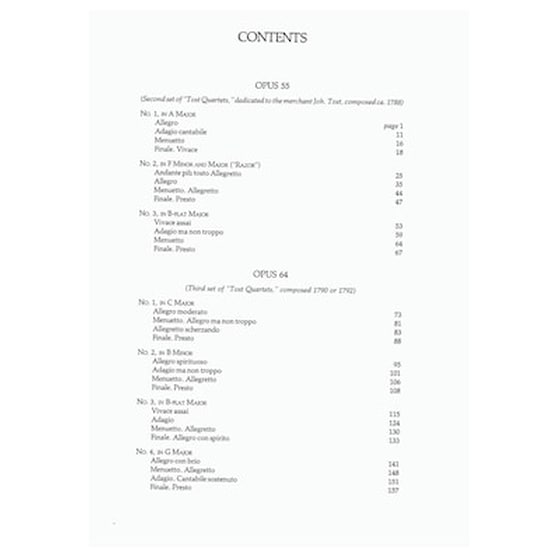 Βιβλίο Για Σύνολα Dover Publications Haydn - Twelve String Quartets Op. 55, 64, 71 image 2