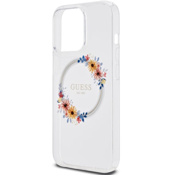Θήκη Apple iPhone 13 Pro - Guess Flowers Wreath Collection Magsafe Hard Case - Διάφανο image 6