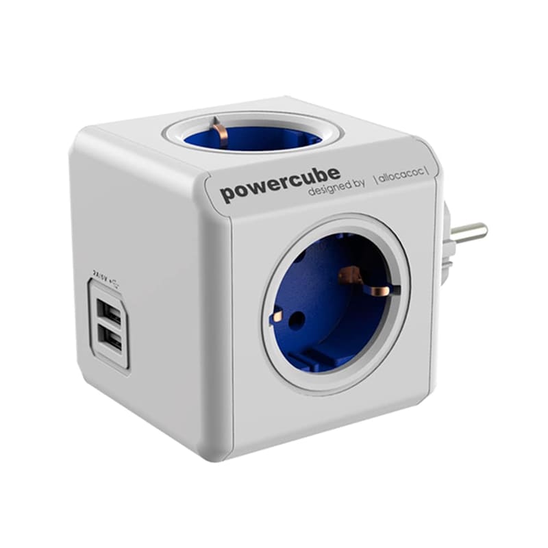 Πολύμπριζο Powercube Original USB Λευκό-Μπλε