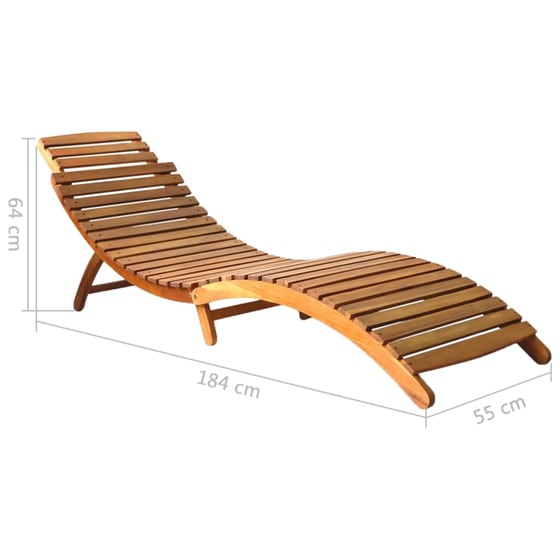 Ξαπλώστρα VidaXL από Μασίφ Ξύλο Ακακίας 184x55x64 cm - Πράσινη image 15