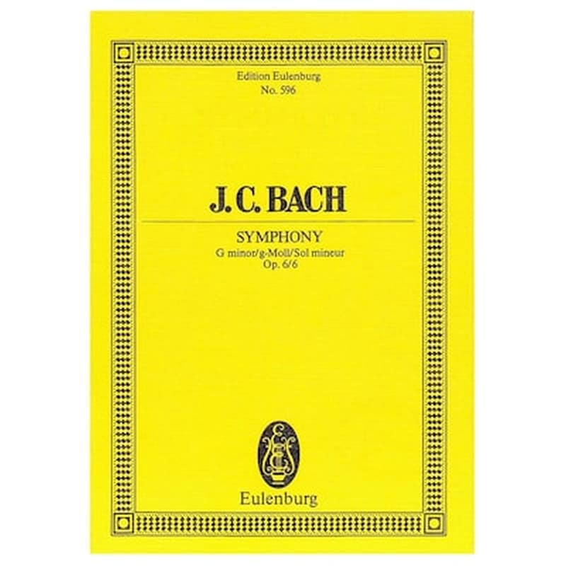 EDITIONS EULENBURG Βιβλίο Για Σύνολα Editions Eulenburg J. C. Bach - Symphony In G Minor Op.6/6 [pocket Score]
