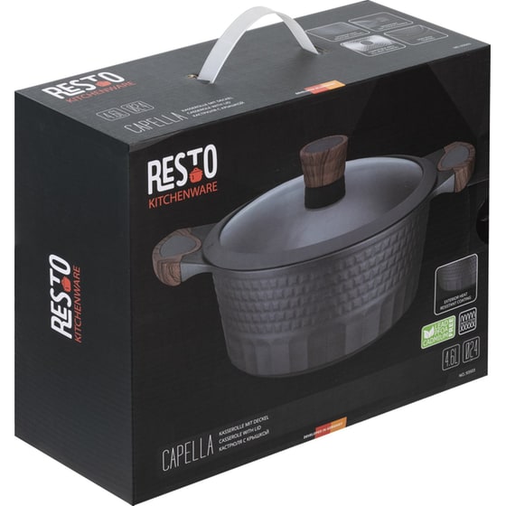 Κατσαρολάκι Ρηχό RESTO Capella-93503 από Χυτό Αλουμίνιο 24 cm 4.6 L Μαύρο image 10