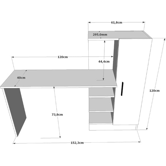 Γραφείο 24Mall Libro από Μοριοσανίδα 152.3 x 40 x 120 cm - Μπεζ/Ανθρακί image 3