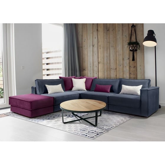 Τραπεζάκι Σαλονιού Polihome Mora Φ80x40 cm - Φυσικό χρώμα ξύλου/Μαύρο image 1