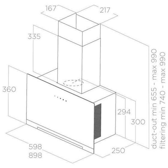 ELICA APLOMB WH/A/90 90 cm Λευκό Καμινάδα - Τζάκι Απορροφητήρας image 3