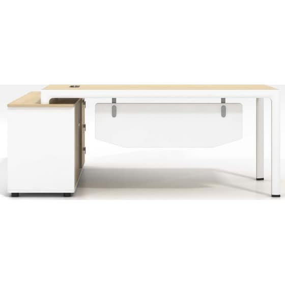 Γραφείο 24Mall Posi 160x160x75cm Beech Λευκό C532483 image 3