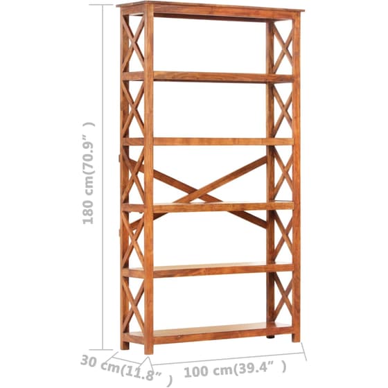 Βιβλιοθήκη VidaXL από Μασίφ Ξύλο Ακακίας 100x180 cm - Μελί image 6