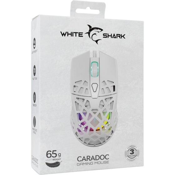 White Shark Caradoc Gaming Ενσύρματο Ποντίκι - White image 6