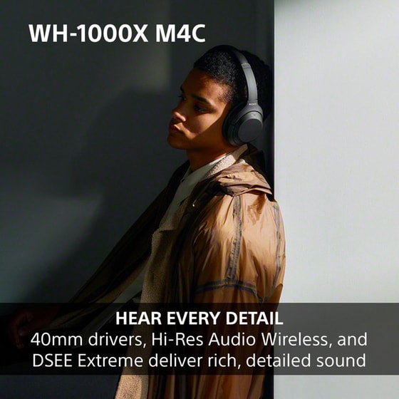 Sony WH-1000XM4C Ασύρματα Ακουστικά Κεφαλής Noise Cancelling - Platinum Silver image 3