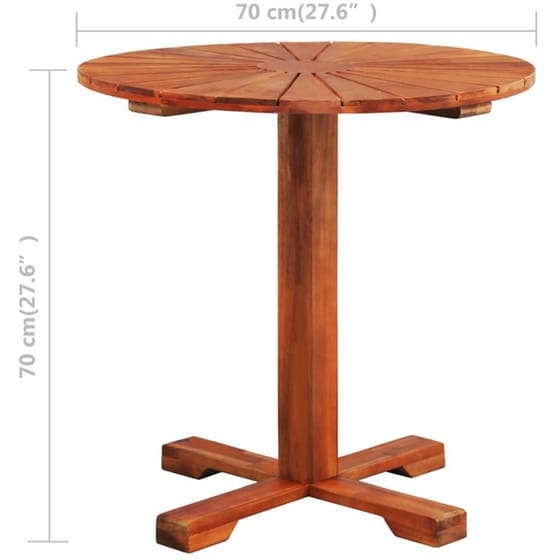 Τραπέζι Εξωτερικού Χώρου Bistro VidaXL από Ξύλο φ70x70 cm - Kαφέ image 5