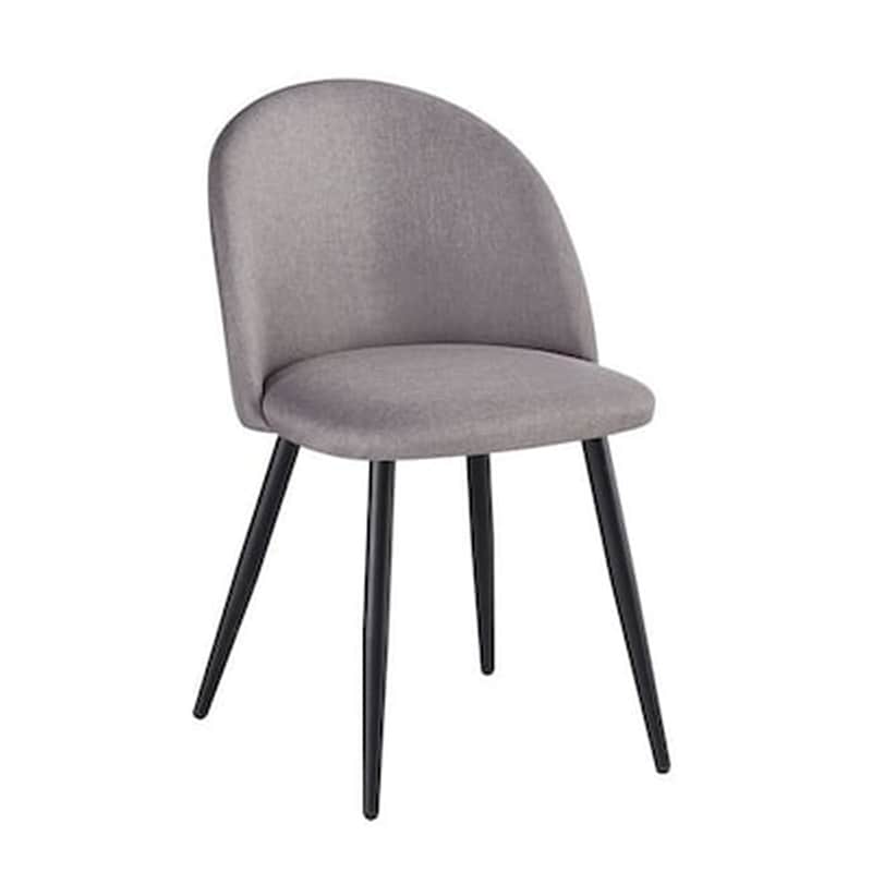 WOODWELL Καρέκλα Τραπεζαρίας Woodwell Μέταλλικη/Ύφασμάτινη Σετ 4 Τμχ - Sand Grey