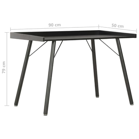 Γραφείο Μελέτης VidaXL από Μοριοσανίδα 90x50cm - Μαύρο image 5