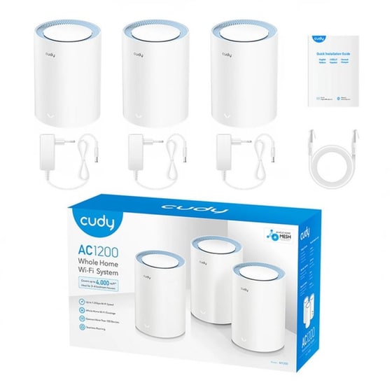 Cudy AC1200 M1200 Mesh Access Point Wi‑Fi  5 Dual Band (2.4 & 5 GHz) 1200 Mbps 3τμχ image 2