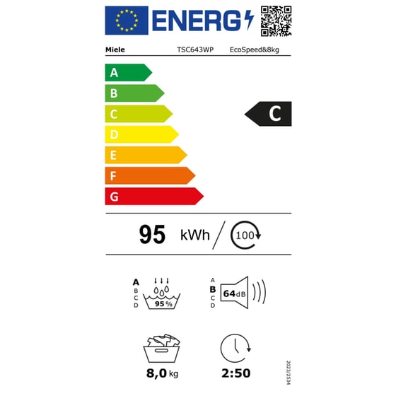 MIELE TSC643WP EcoSpeed 8 kg με Αντλία Θερμότητας Λευκό Στεγνωτήριο Ρούχων image 10