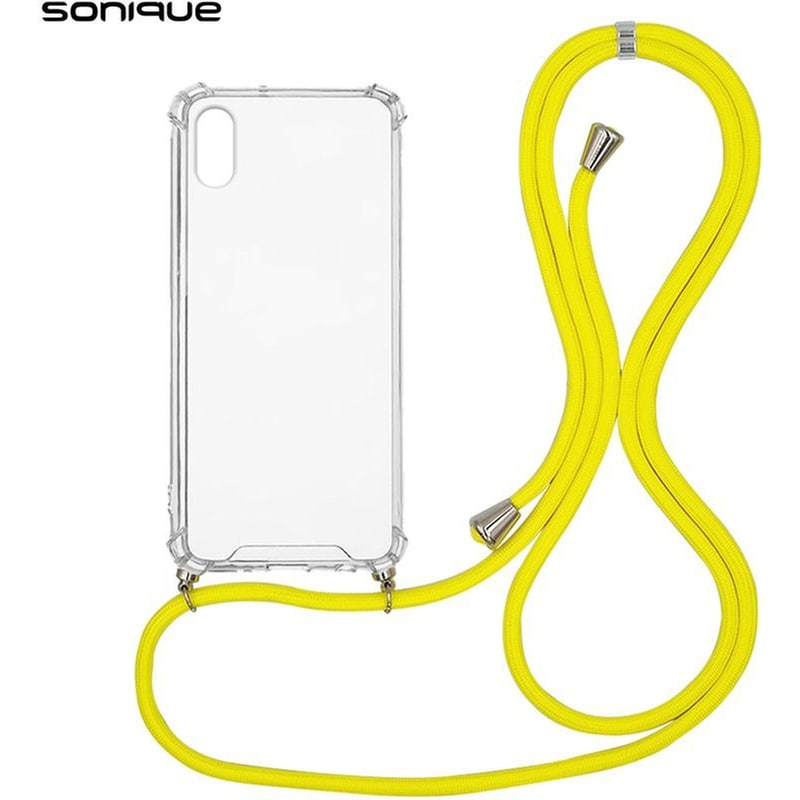 Θήκη Apple iPhone X / iPhone XS - Sonique με Κορδόνι Armor Clear - Κίτρινο