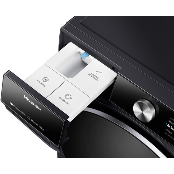 HISENSE WF7S1247BB 12 kg 1.400 Στροφές Μαύρο με WiFi Πλυντήριο ρούχων image 3