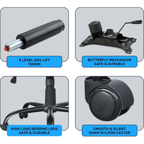 Gaming Καρέκλα Armaggeddon Flexion Air από Δερματίνη - Μαύρη image 7