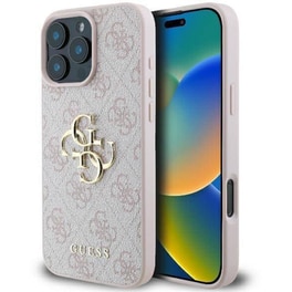 Θήκη Apple iPhone 16 Pro Max Guess 4g Big Logo Back Cover - Ροζ