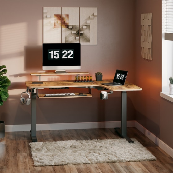 Γραφείο Eureka Ergonomic Erk L60r Rb V1 Us 155x110x88 135εκ image 1