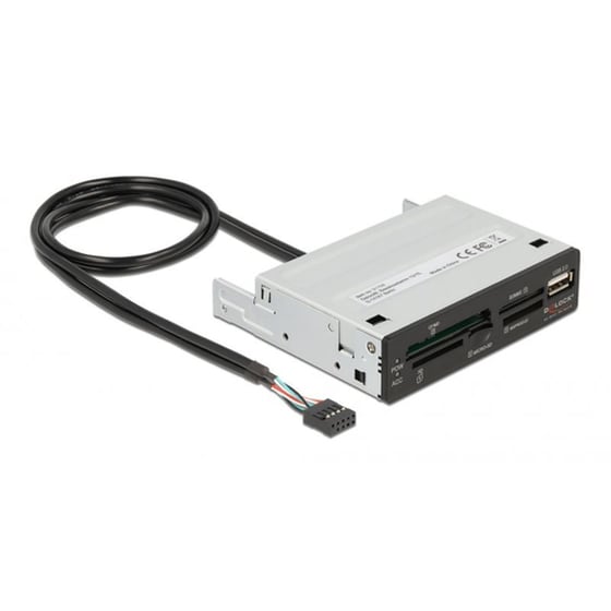 Delock Usb 9-pin Card Reader 91708, Cf/sd/xd/ms/micro Sd/usb, 3.5" Bay image 0