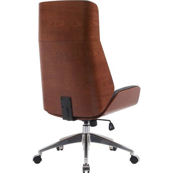 Καρέκλα Διευθυντική 24Mall Tito από Τεχνητό Δέρμα & Ξύλο Plywood - Μαύρη/ Καφέ image 2