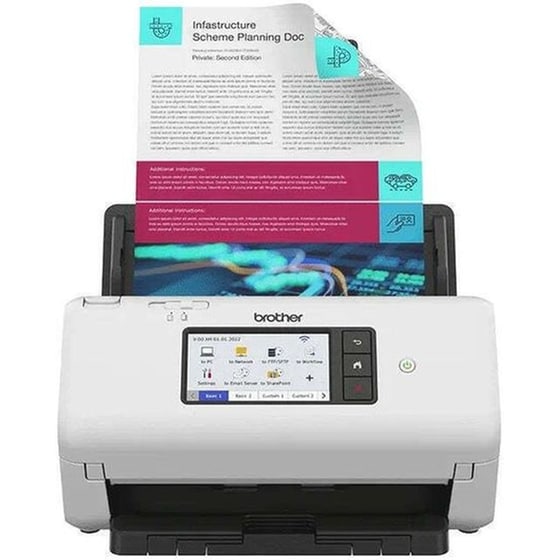 Brother ADS-4700W Σαρωτής εγγράφων A4 Sheetfed Optical 600 DPI με WiFi και Ethernet - Λευκό image 1