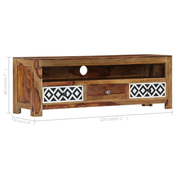 Έπιπλο Τηλεόρασης VidaXL Ξύλινο 120x30x40cm - Kαφέ/Λευκό image 13