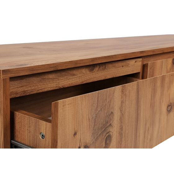 Έπιπλo Τηλεόρασης Lupo από Μοριοσανίδα 140x40x50cm - Καρυδί/Μαύρο image 9